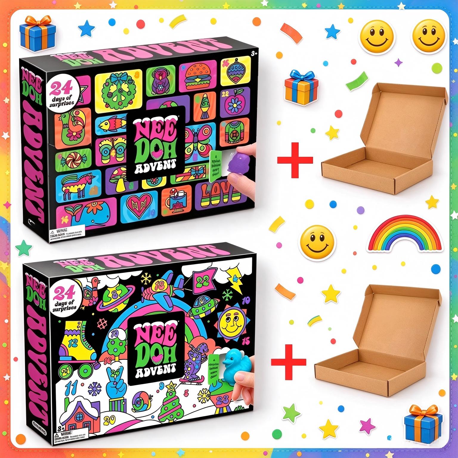 Party Games For Adults And Kids - 24Pcs Nee‑Doh Squishy Fidget Christmas Countdown